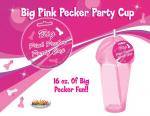 Big Pink Pecker Cup with Straw - Discount Bachelorette Party Ideas